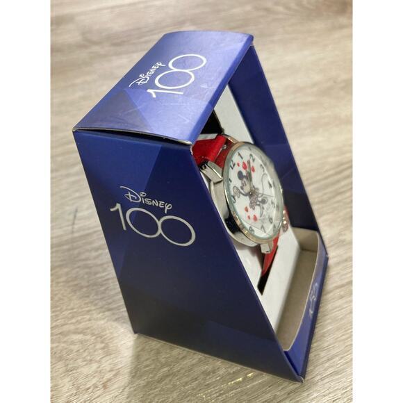 Disney 100 Minnie Mouse Kids Watch Red Band Heart Charm Casual - Picture 6 of 7